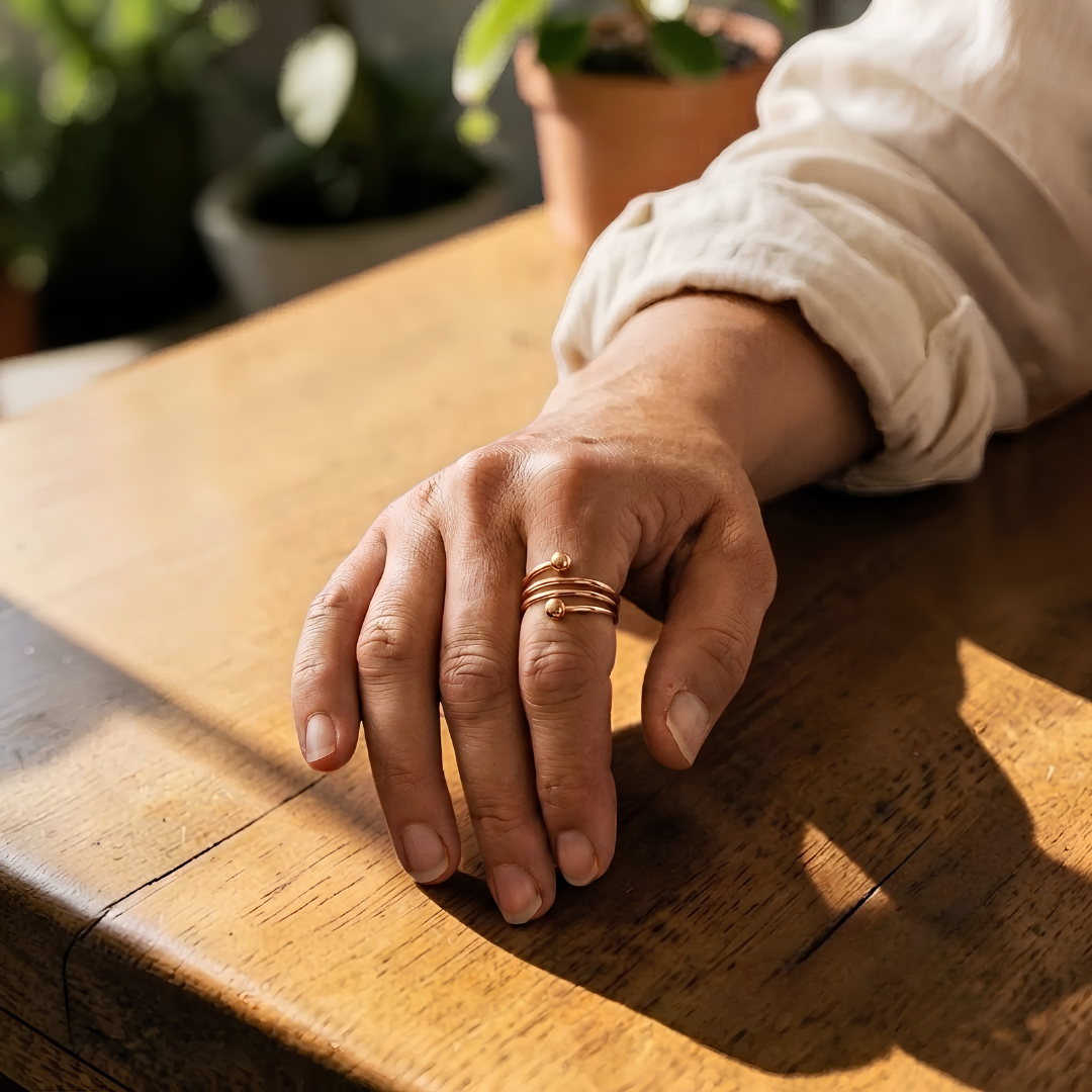 Anillo Sedimento Dorado de Cobre