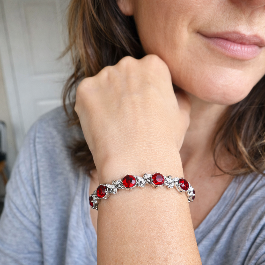 Pulsera Tenis Vid Rubí