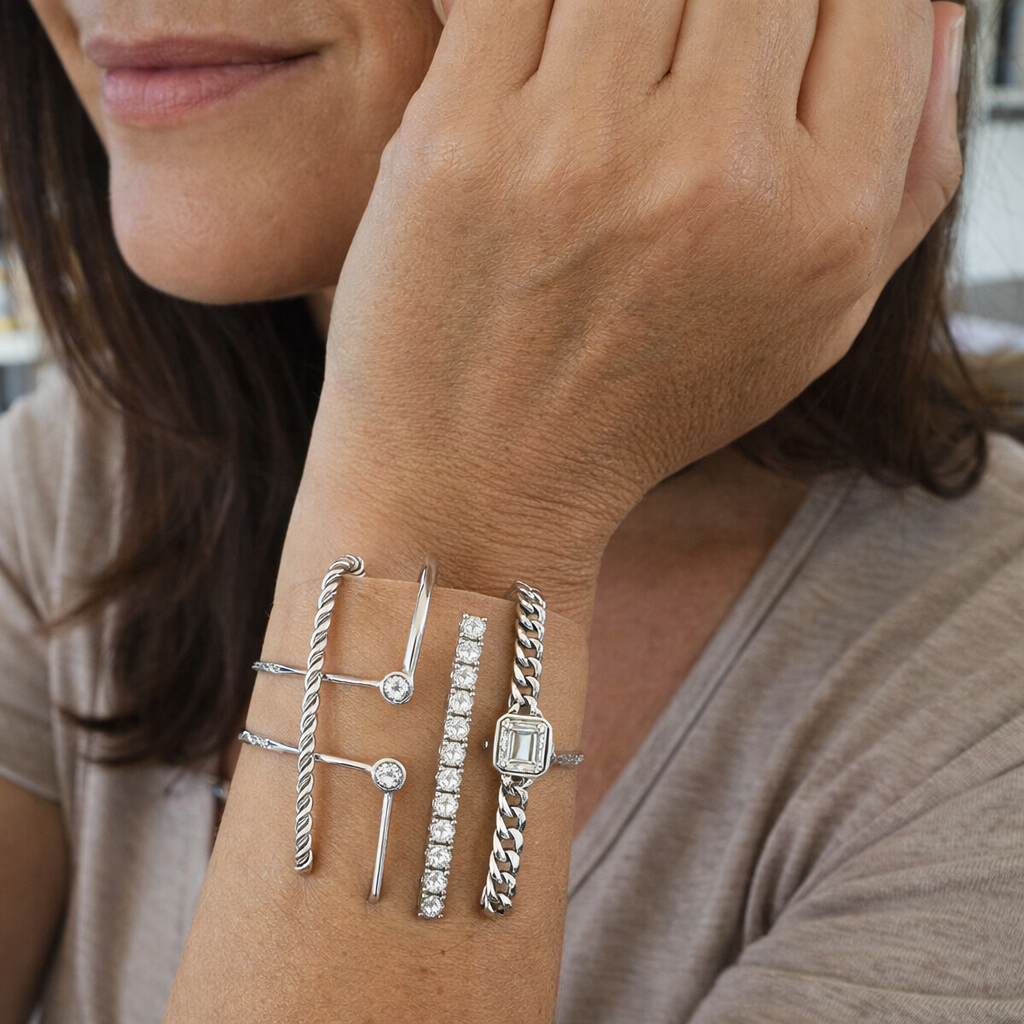 Set de Pulseras Domitia Calvina Oro Blanco