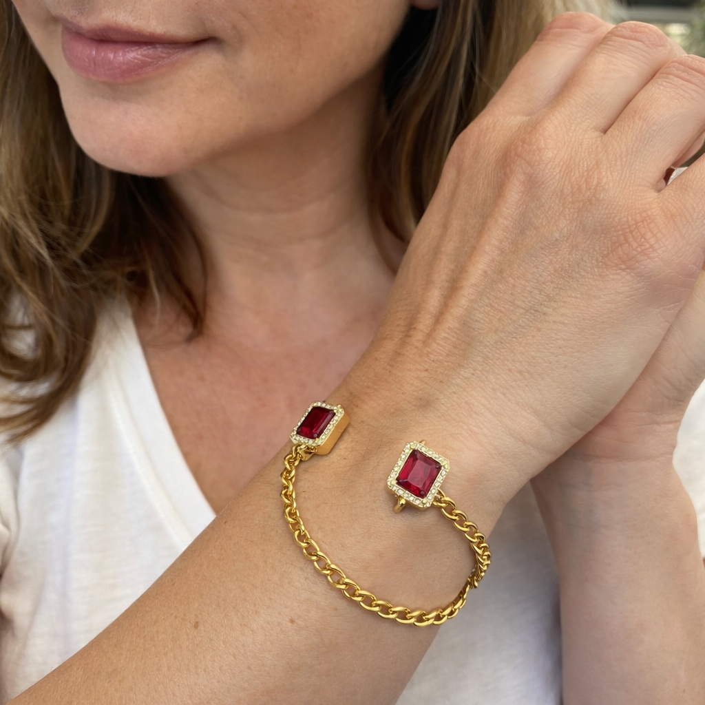 Pulsera Veloria Abierta Rubí