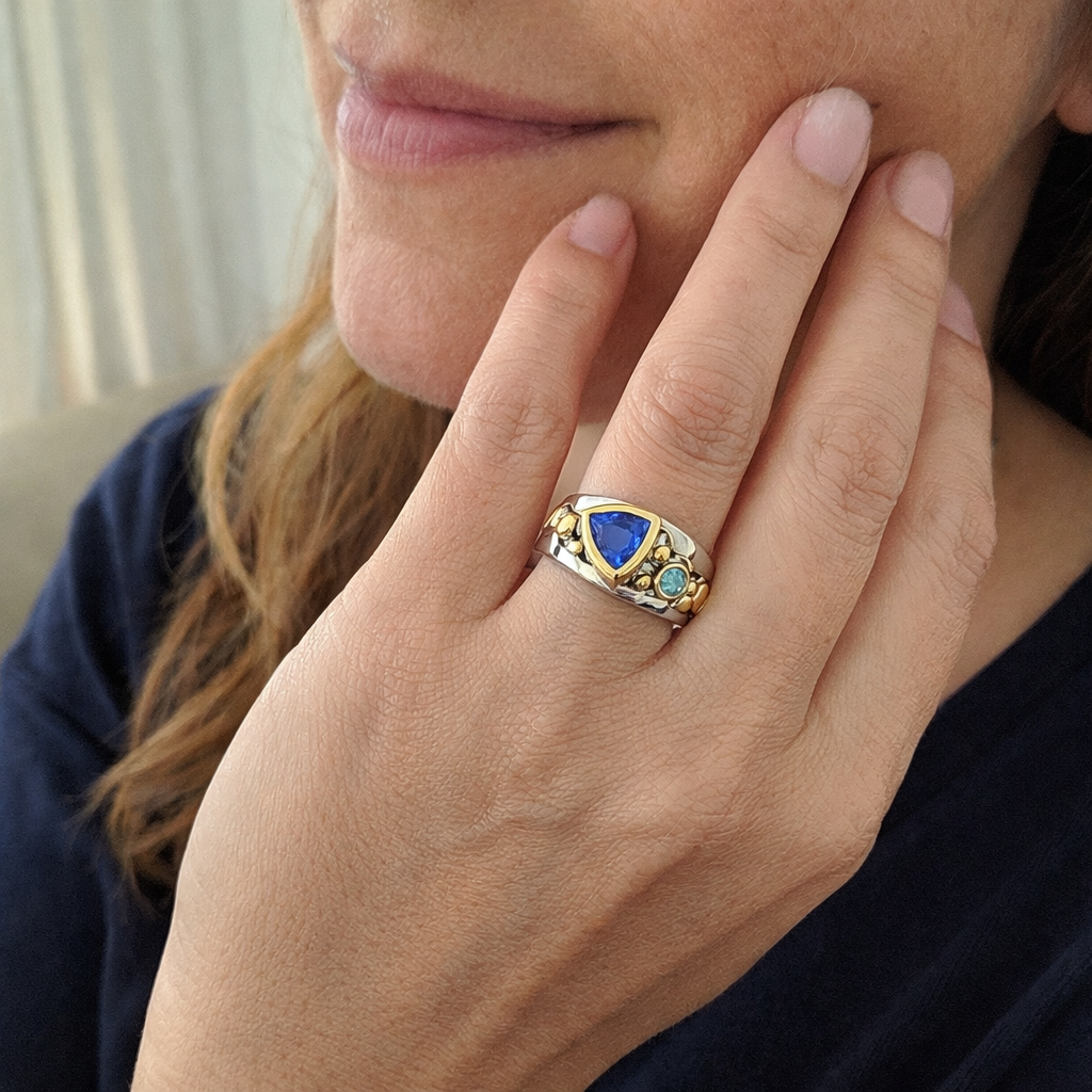 Anillo Gema Hielo Antiguo