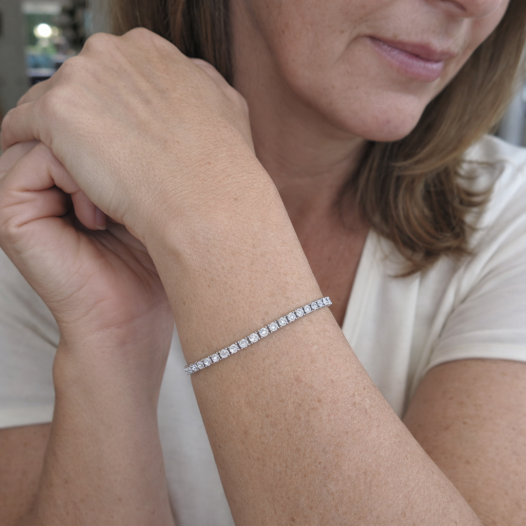 Pulsera Tenis Oro Blanco