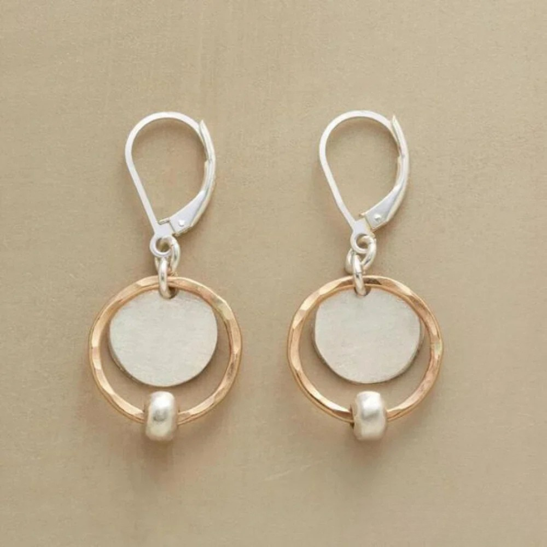 Pendientes Chic Oro y Plata con Perlas