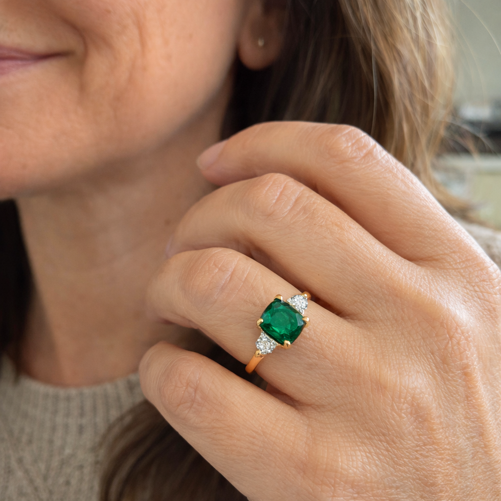 Anillo Piedra Verde Vintage