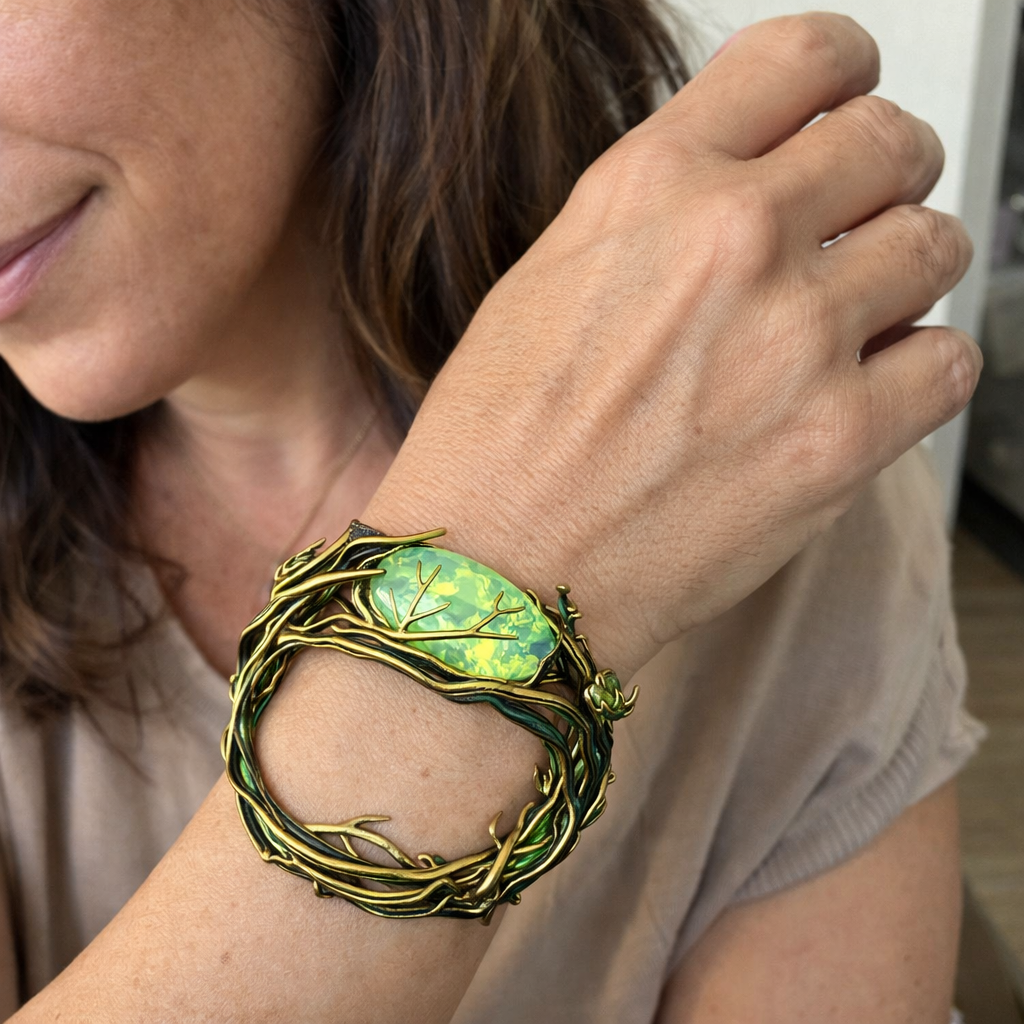Anillo Floración Verde Intenso