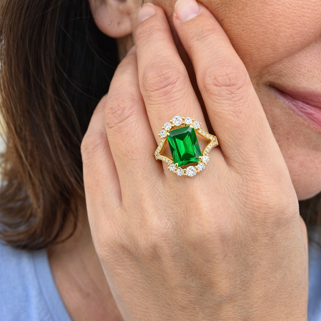Anillo Elisova Grenthal Esmeralda