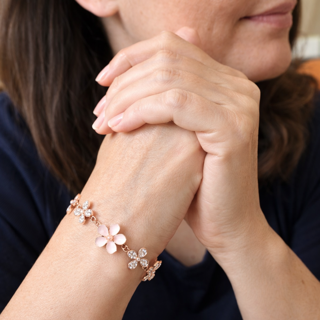 Pulsera Flor Rosa Antigua