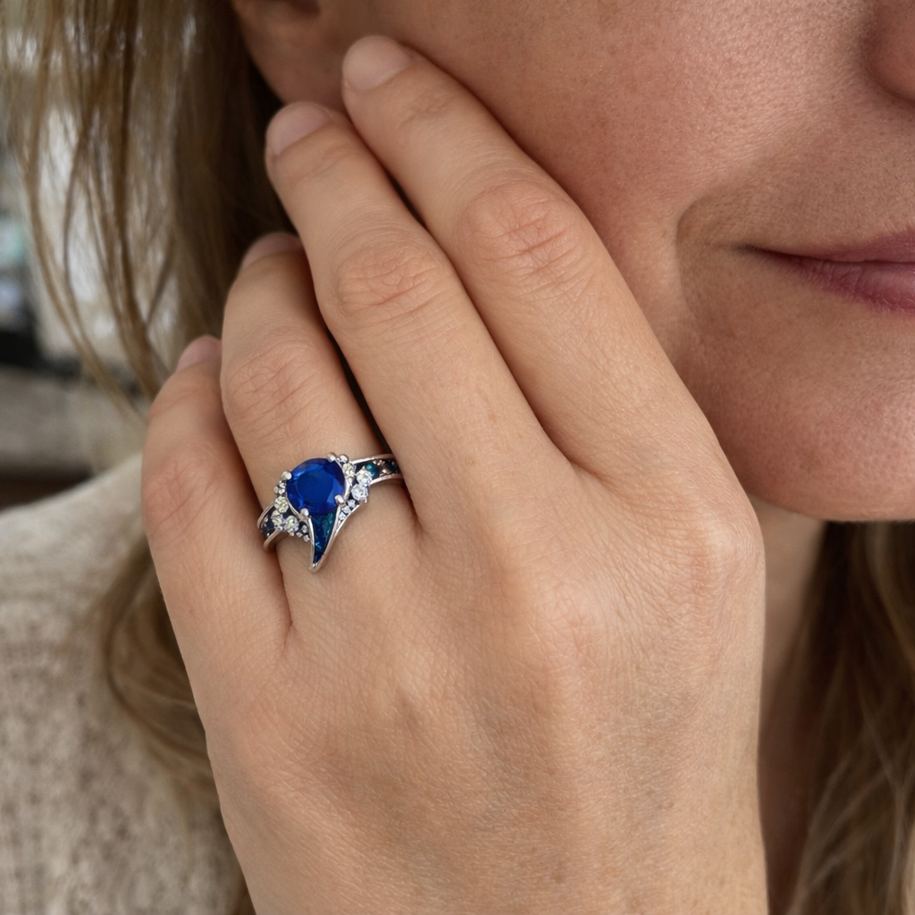 Anillo Flujo Zafiro