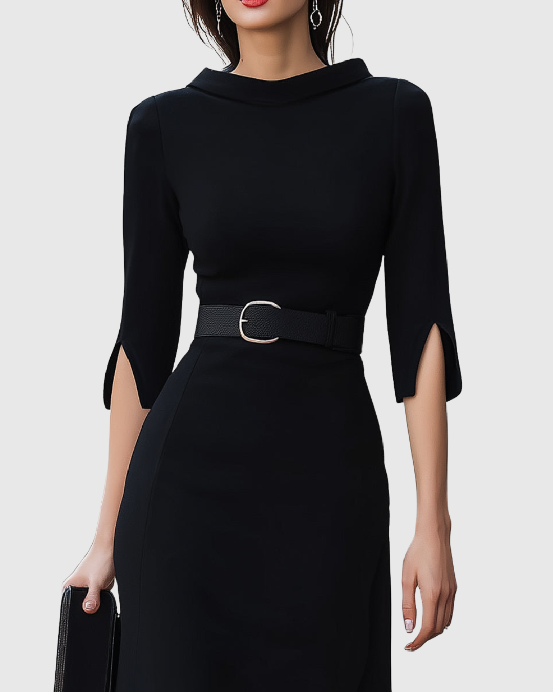 Giorgia | Vestido Midi Clásico de Manga Corta