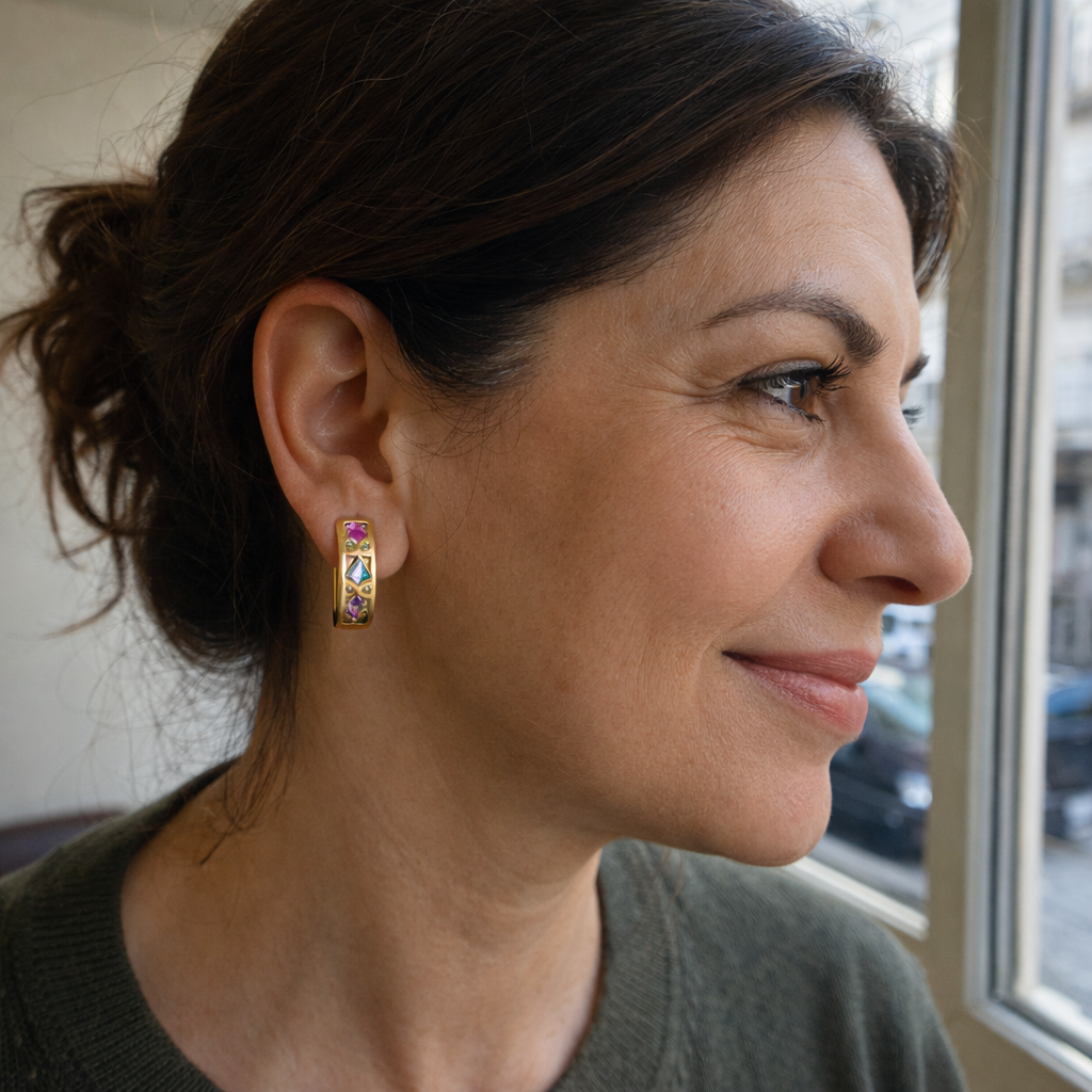 Pendientes Aro Onda de Color