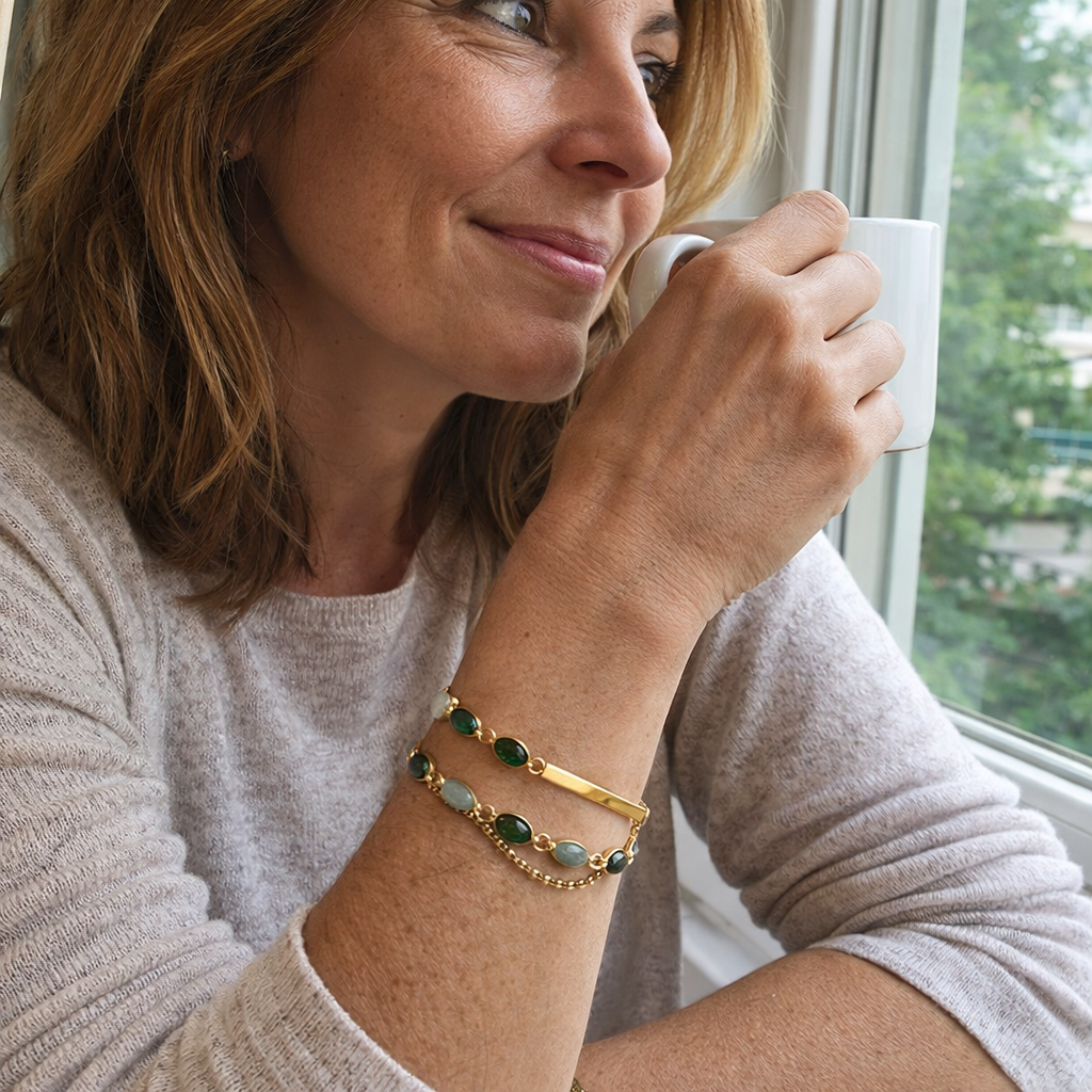 Pulsera Olivia Musgo Dúo