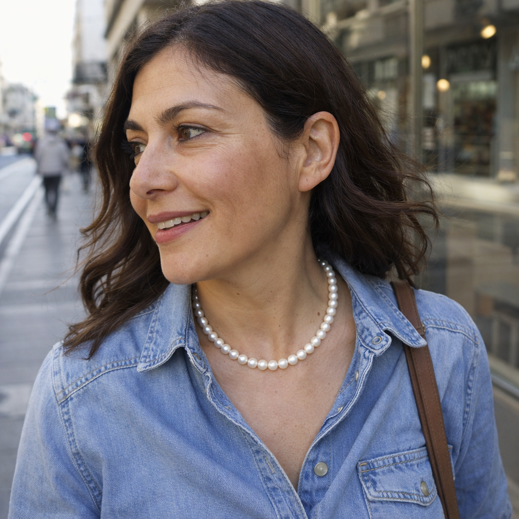 Collar Perla con Halo