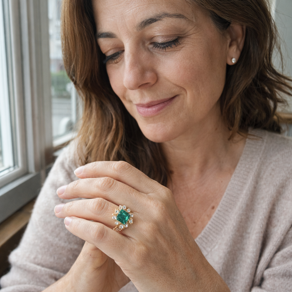 Anillo Elisova Grenthal Esmeralda