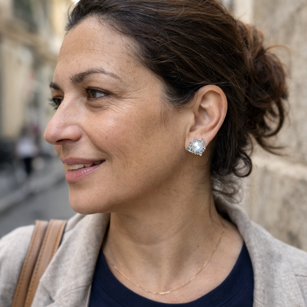 Pendientes Stud Trío Ópalo