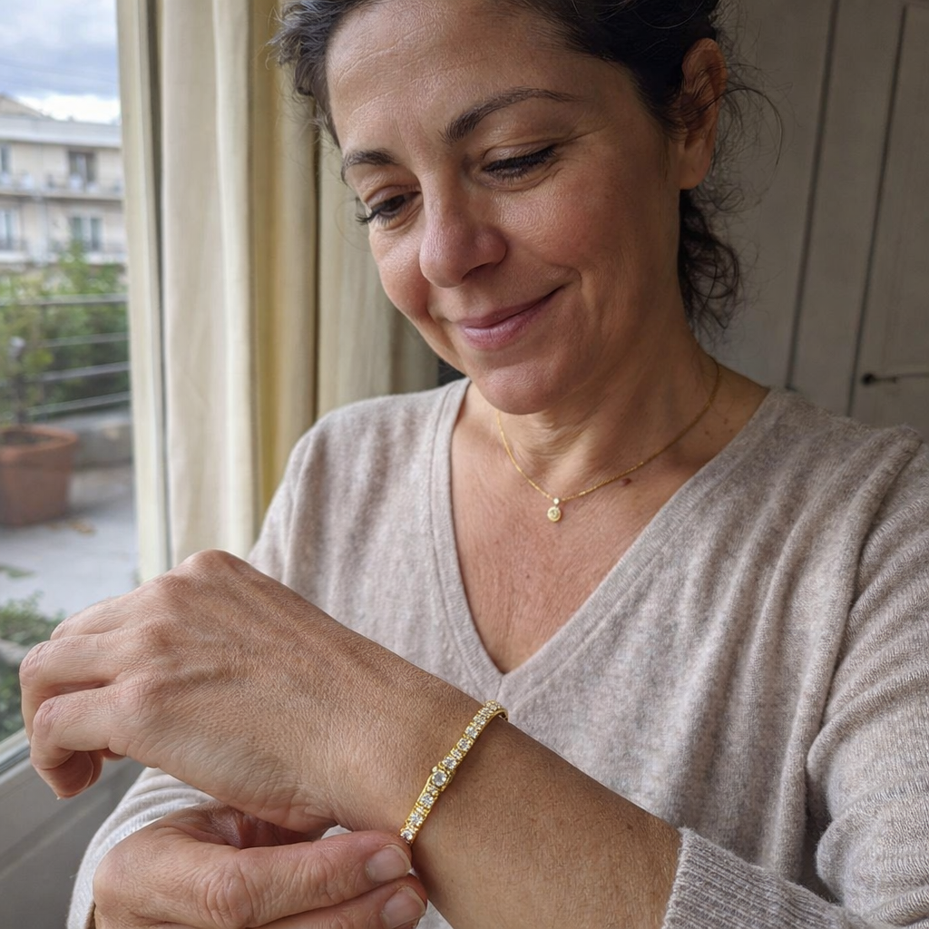 Pulsera Cubana Pavé Oro