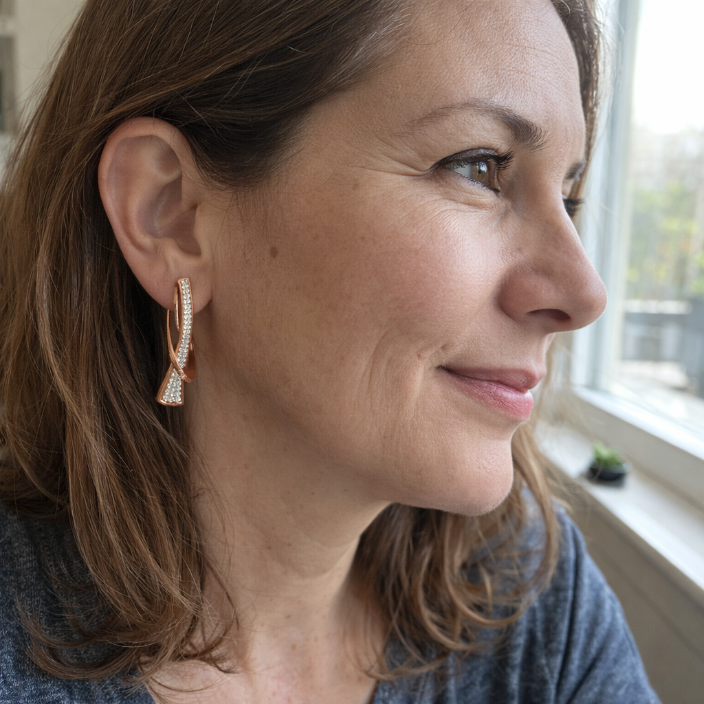 Pendientes Cristal en Capas Brillante