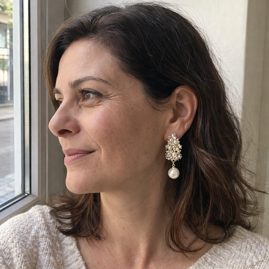 Pendientes Flor y Perla Elegantes