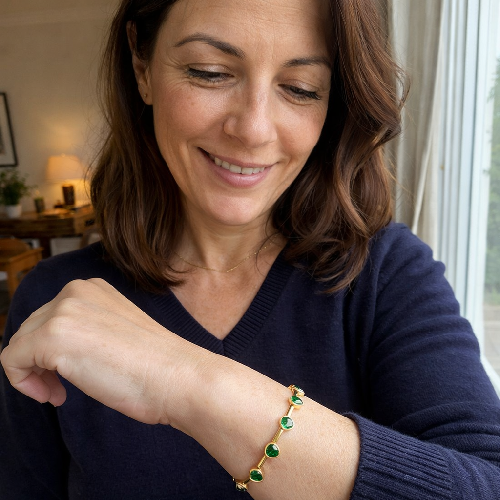 Pulsera Corazones Verdes