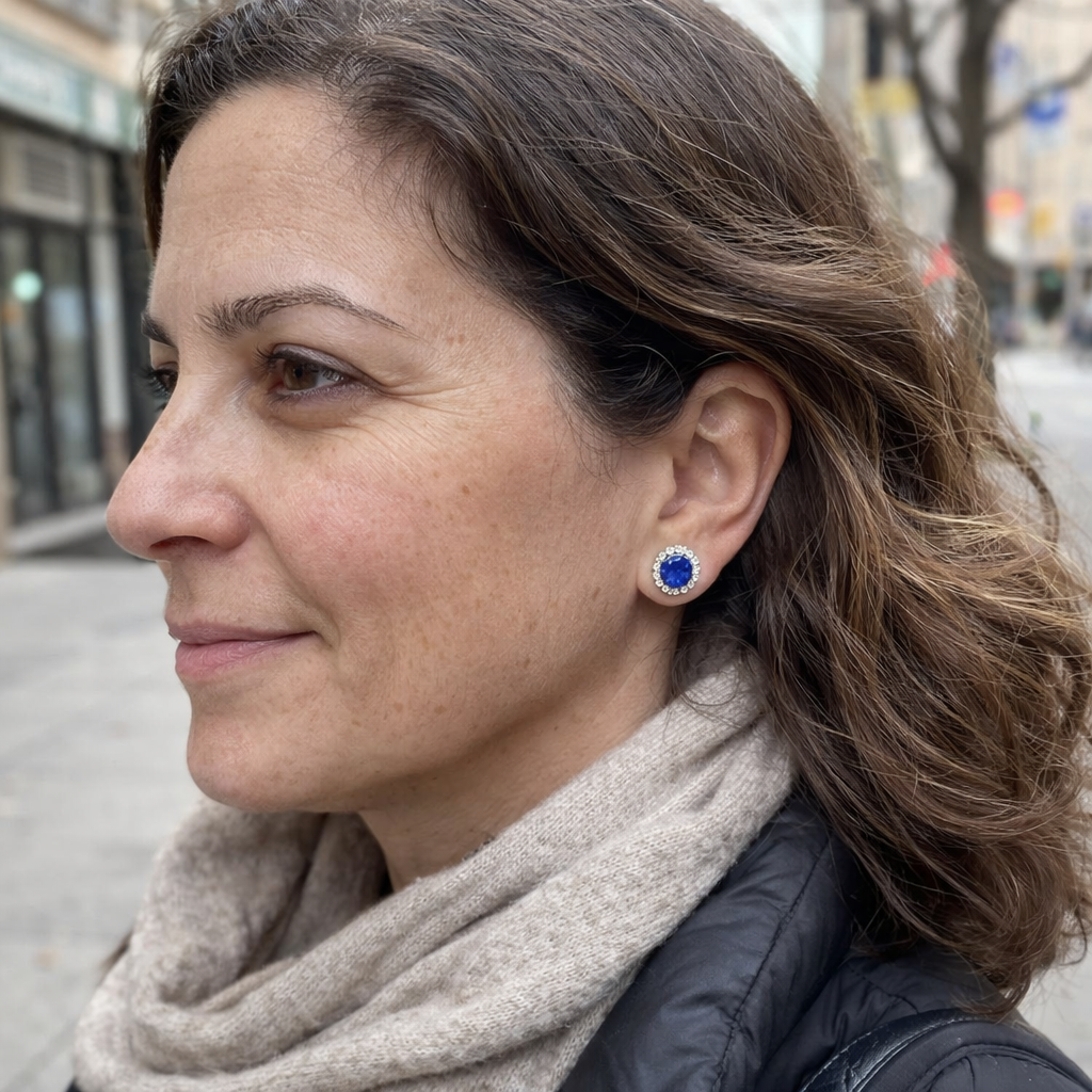 Pendientes Lucia Celestine Zafiro