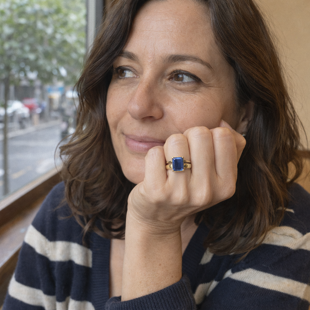 Anillo Kassira Bluemont Zafiro