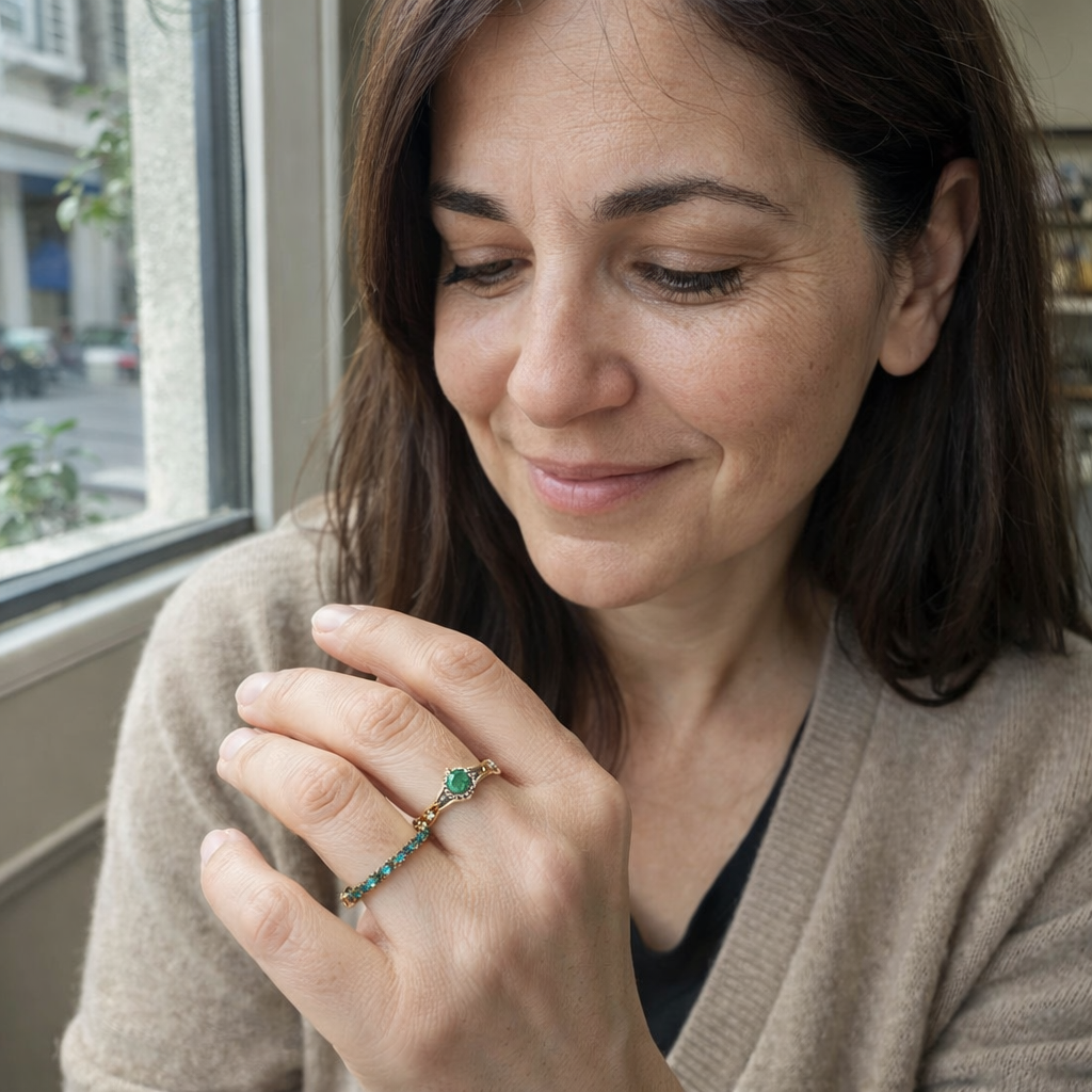 Set de Anillos Serena Dúo Esmeralda
