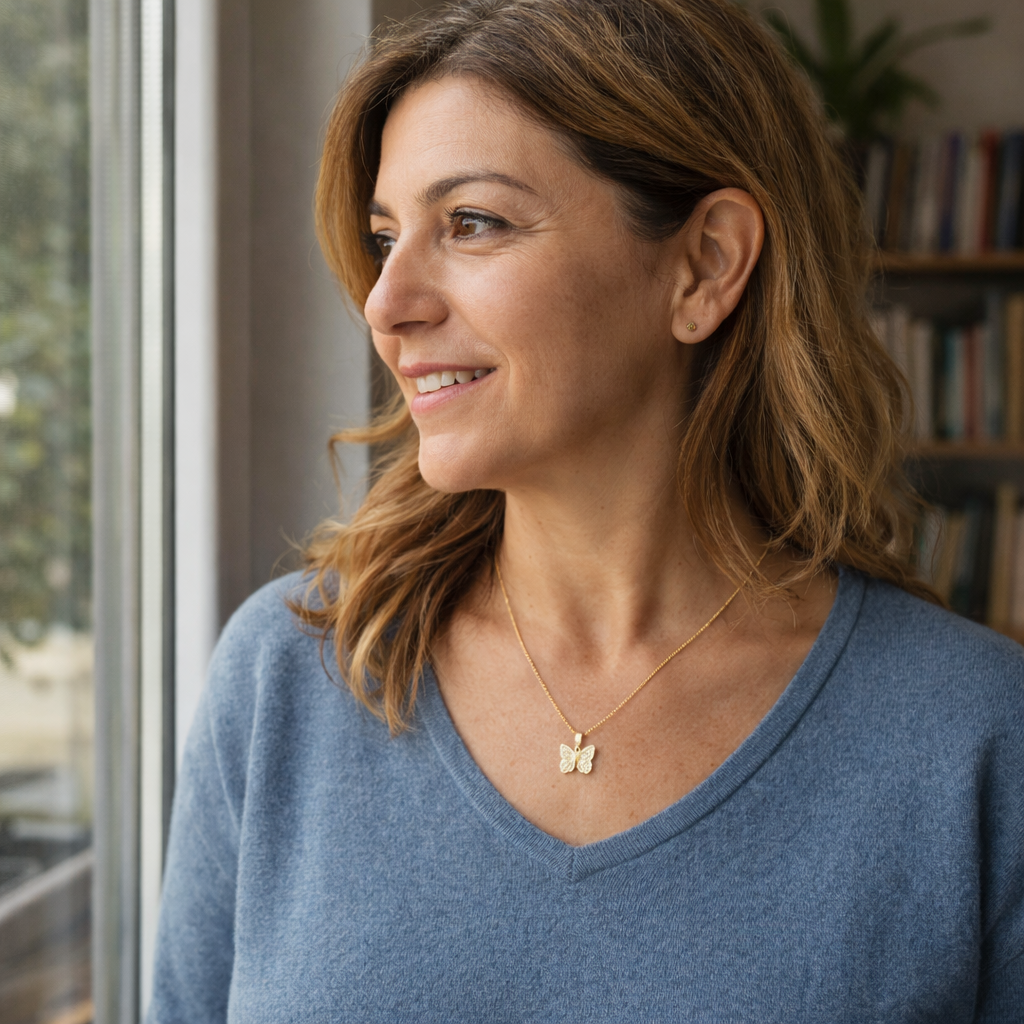 Collar Mariposa Brillante Oro