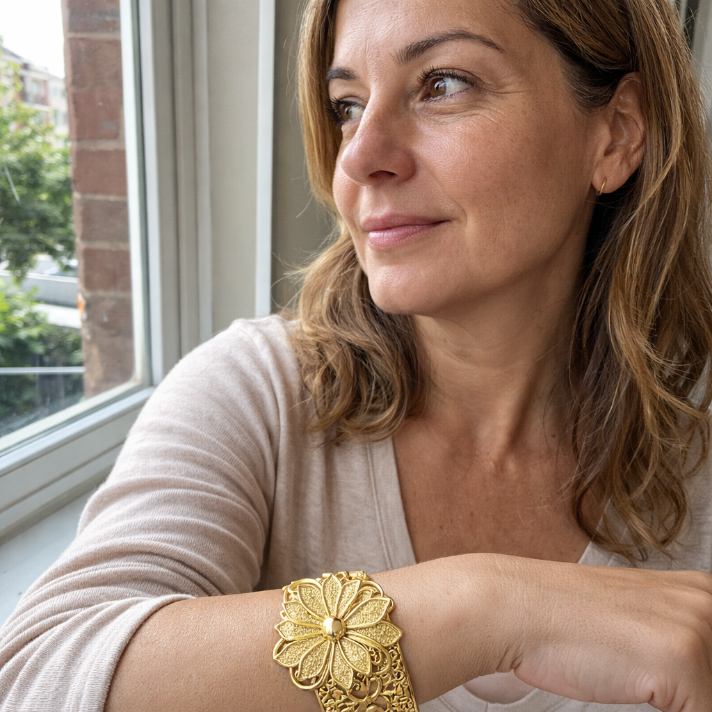 Anillo Flor Vintage Oro