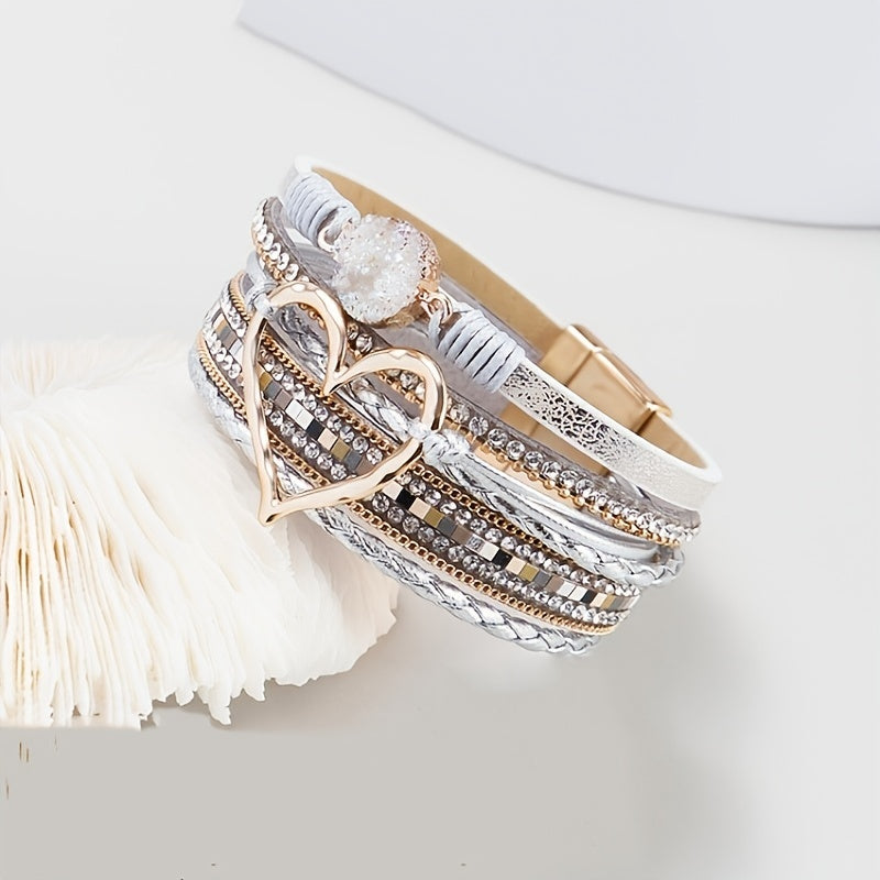 Pulsera Boho Multicapa en Cuero