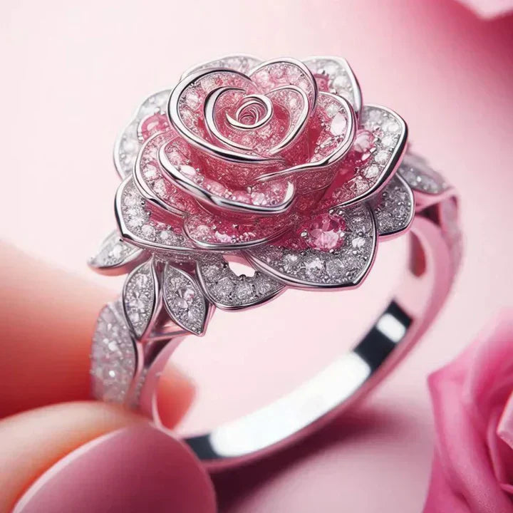 Anillo Floral Exótico en Plata