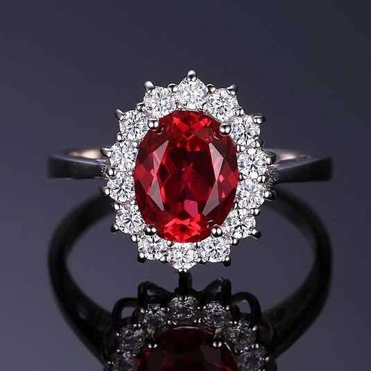 Anillo Clásico Rubí Halo