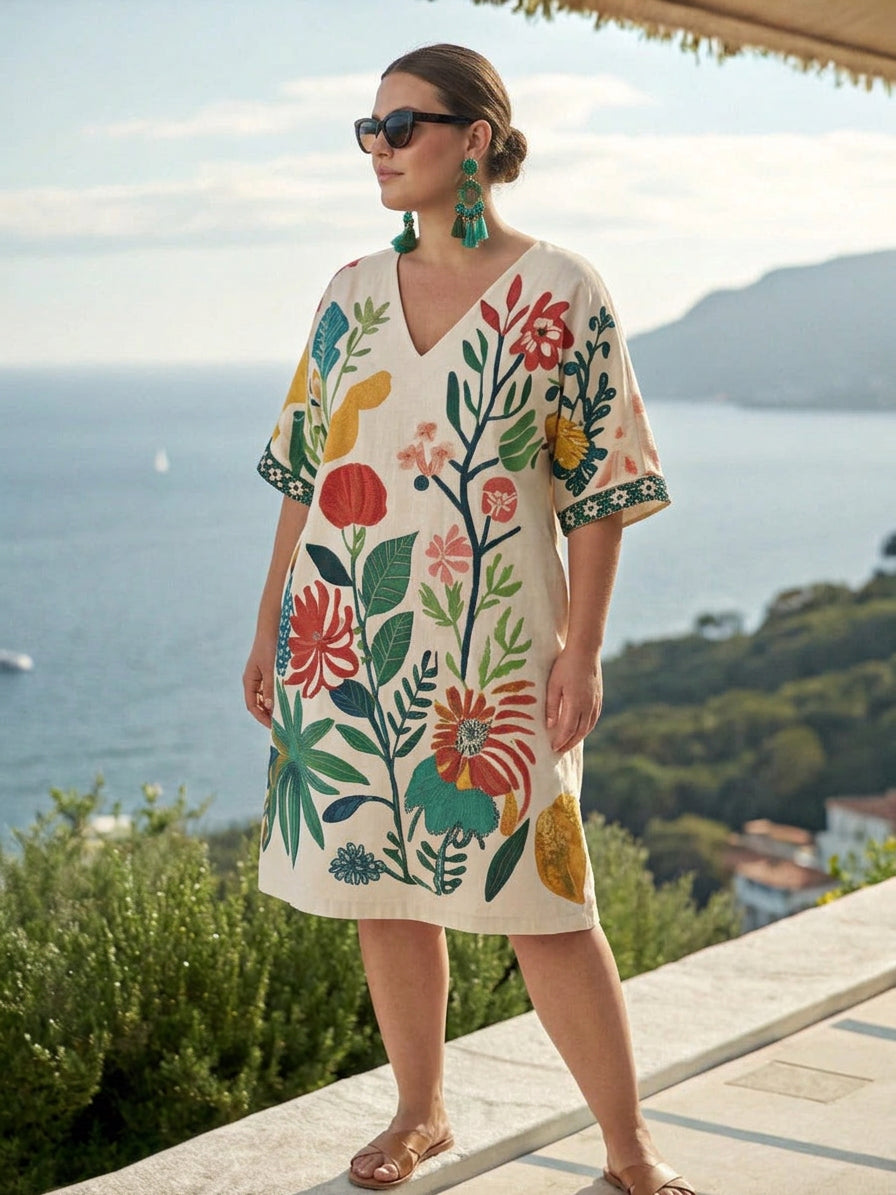 Floraya | Abito Mini Botanico da Spiaggia