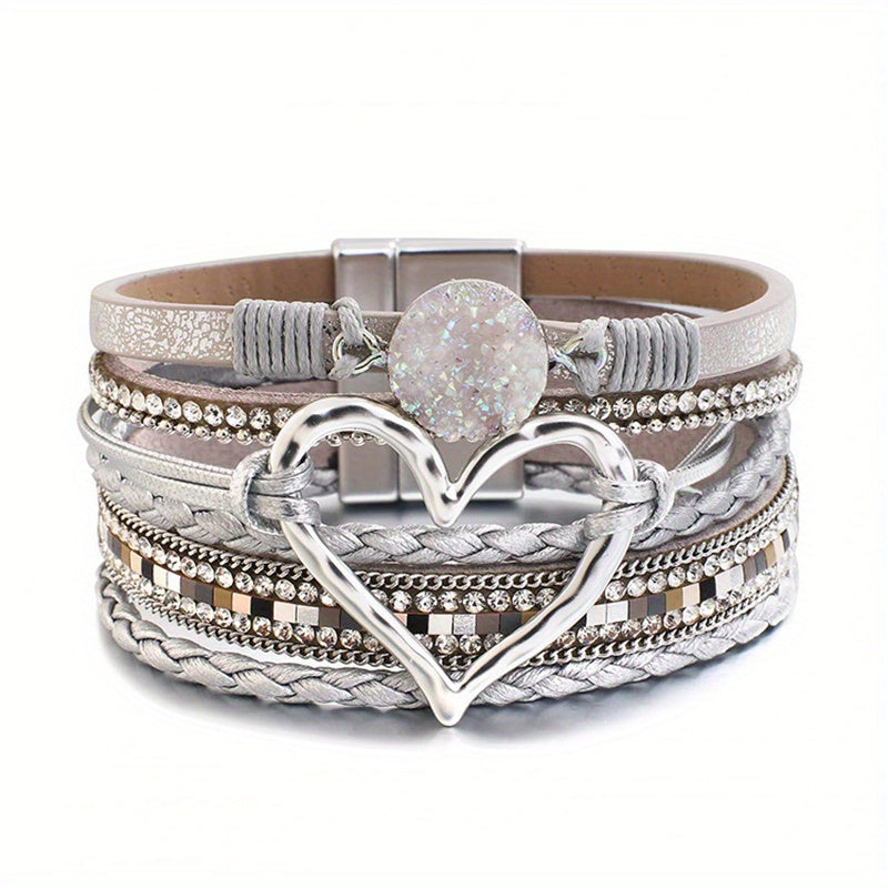 Pulsera Boho Multicapa en Cuero
