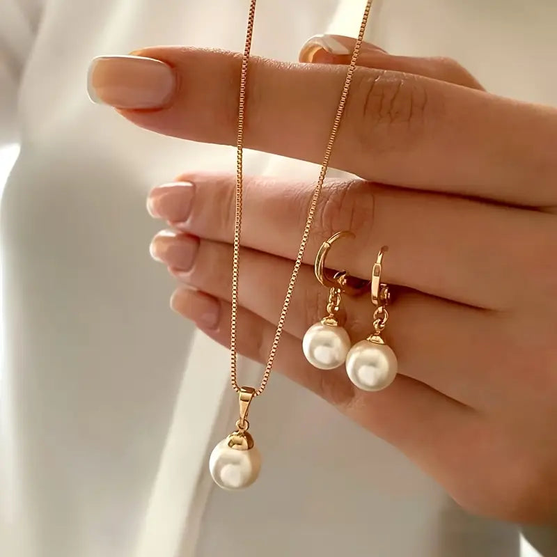 Set de Joyería Elegante con Perlas