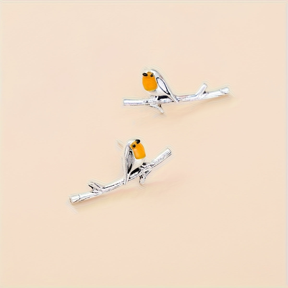 Pendientes Dibujo Pájaro en Plata