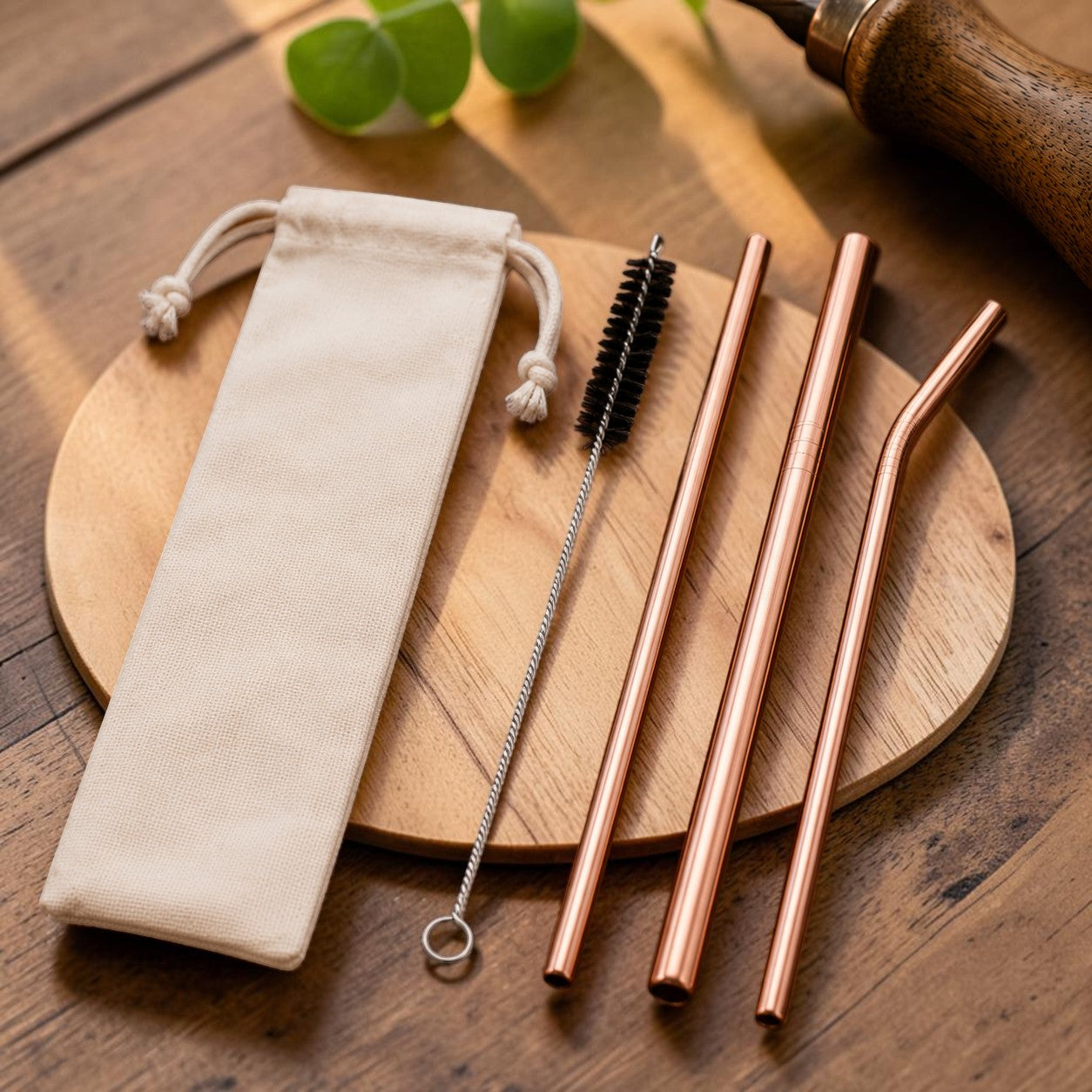 Set de Pajitas de Cobre