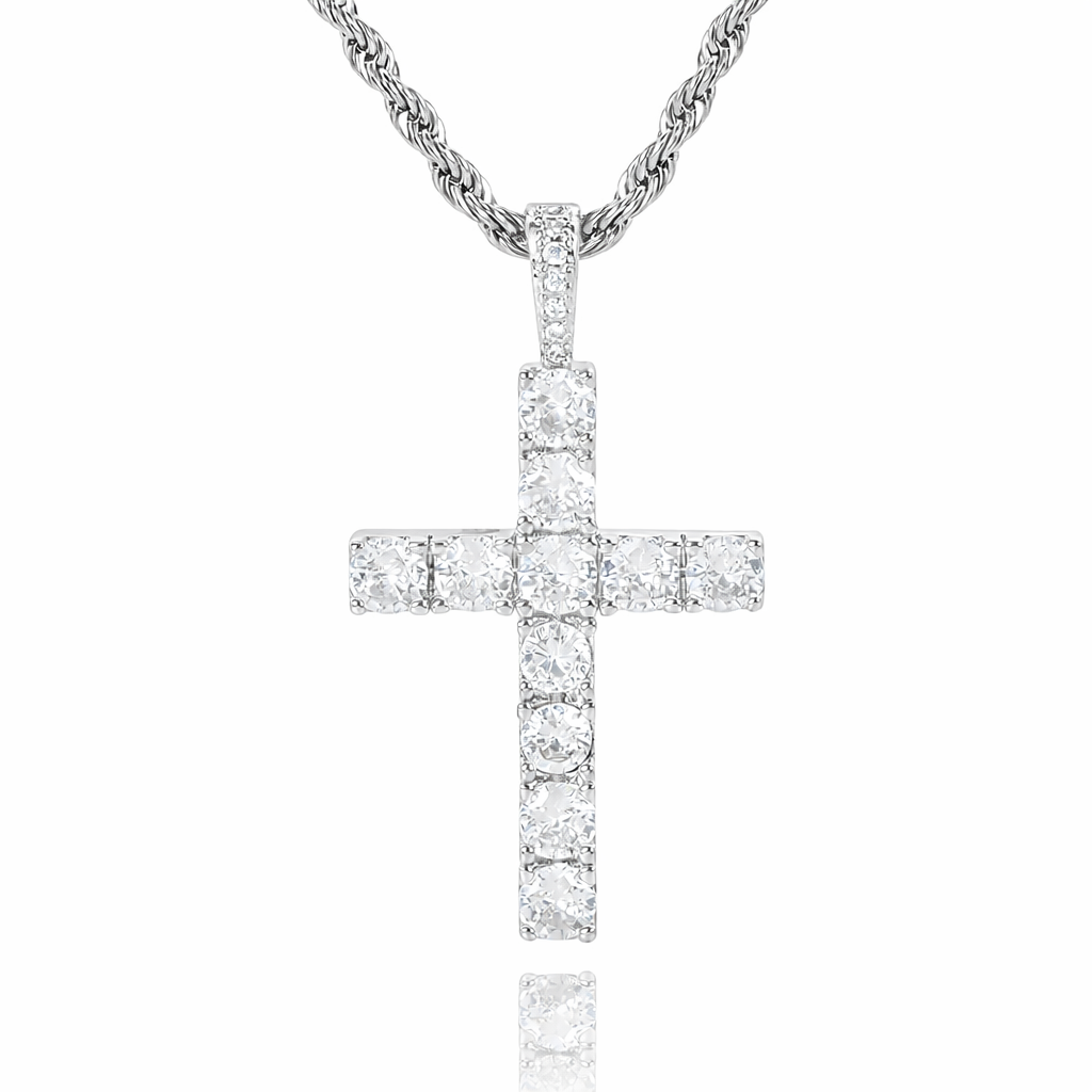 Collar Cruz Oro Blanco