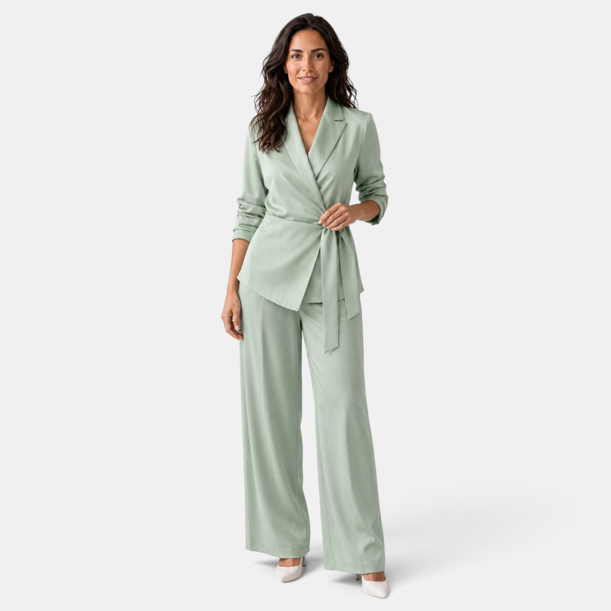 Traje Mujer de Seda con Cinturón