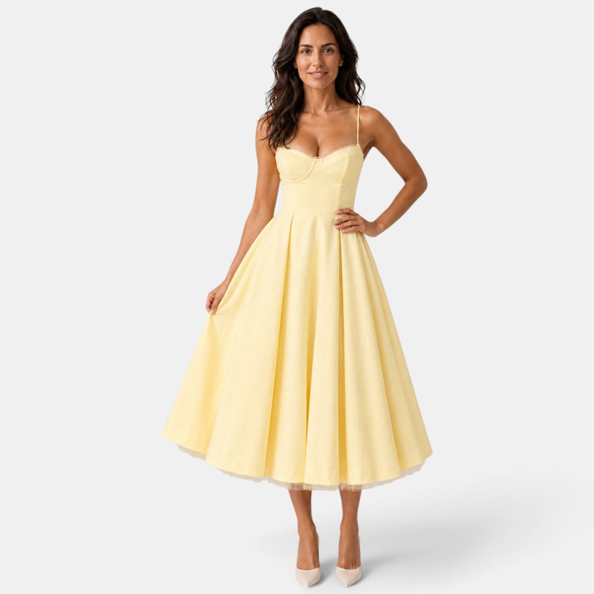 Vestido Midi Invitada de Boda Corset