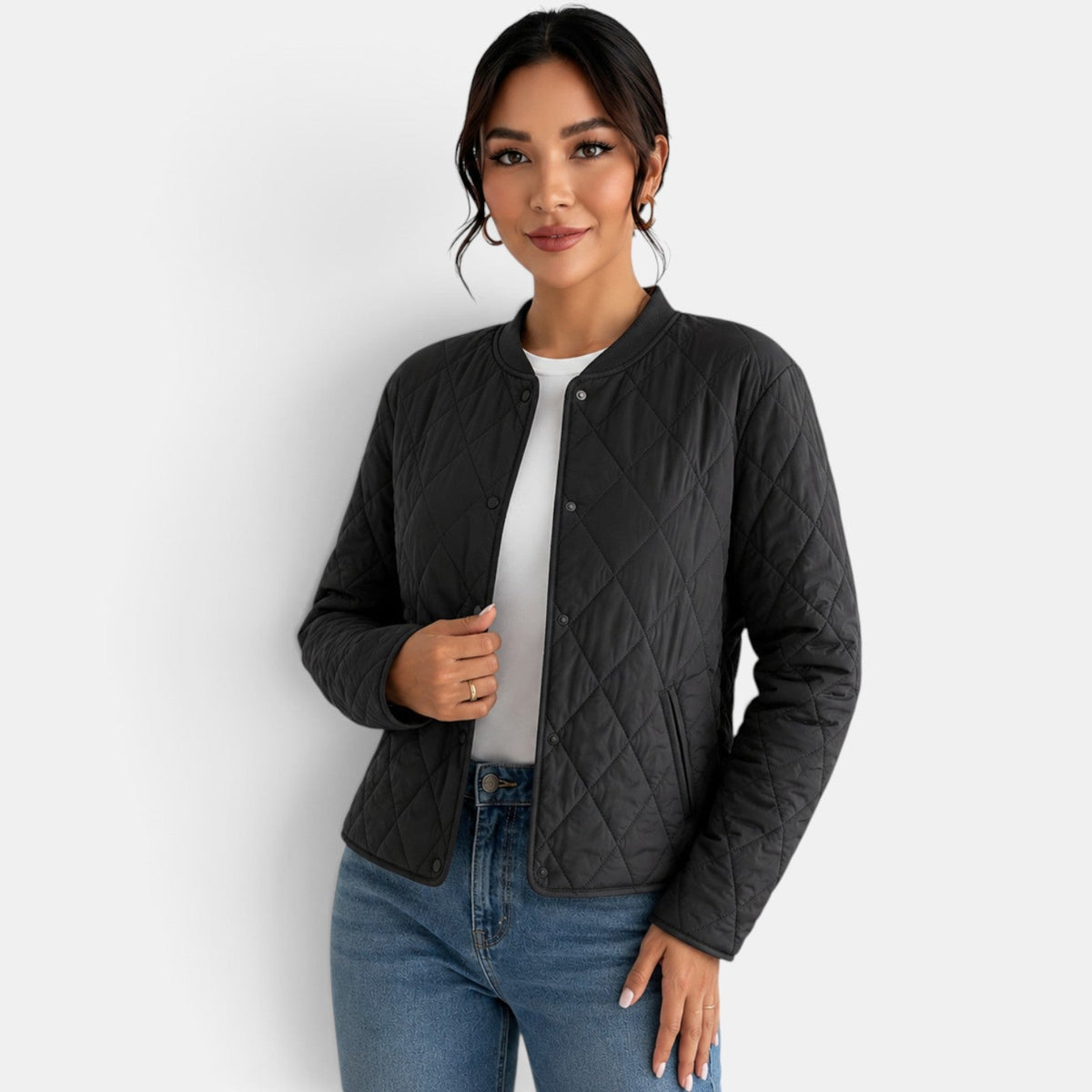 Chaqueta Algodón Mujer Elegante Otoño