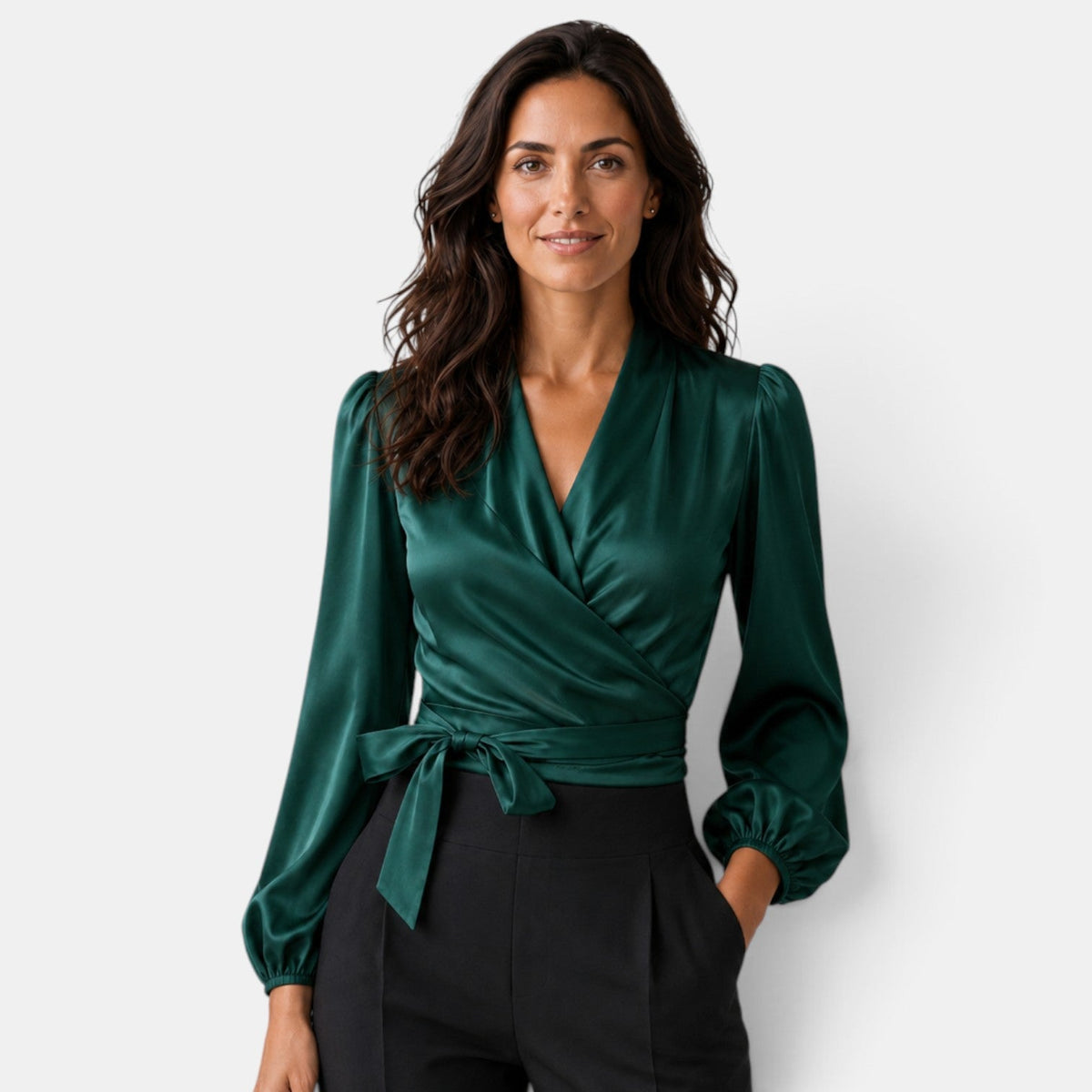 Blusa Mujer Satinada Cuello V