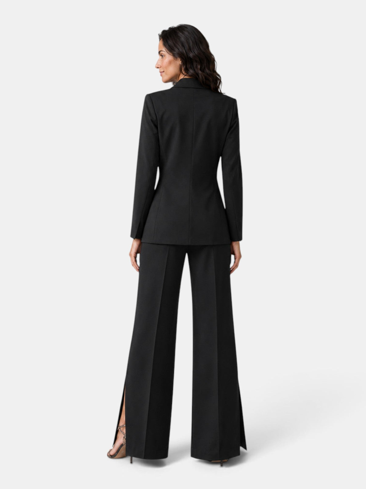 Traje Mujer Blazer y Pantalón Ancho
