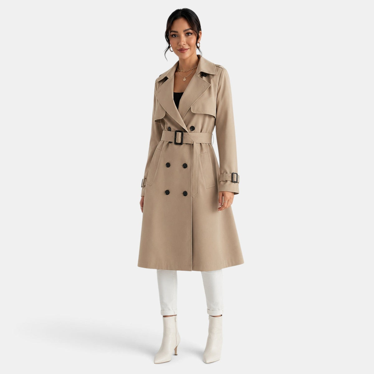 Gabardina Mujer Elegante Larga