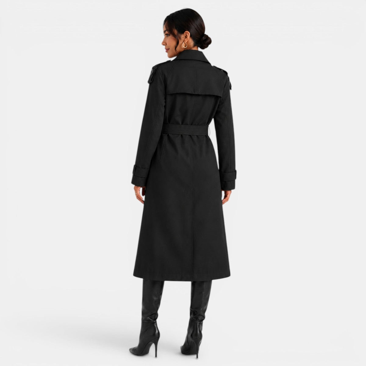 Gabardina Mujer Elegante Cinturón