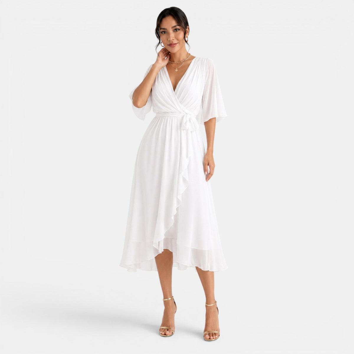 Vestido Midi Elegante Mujer