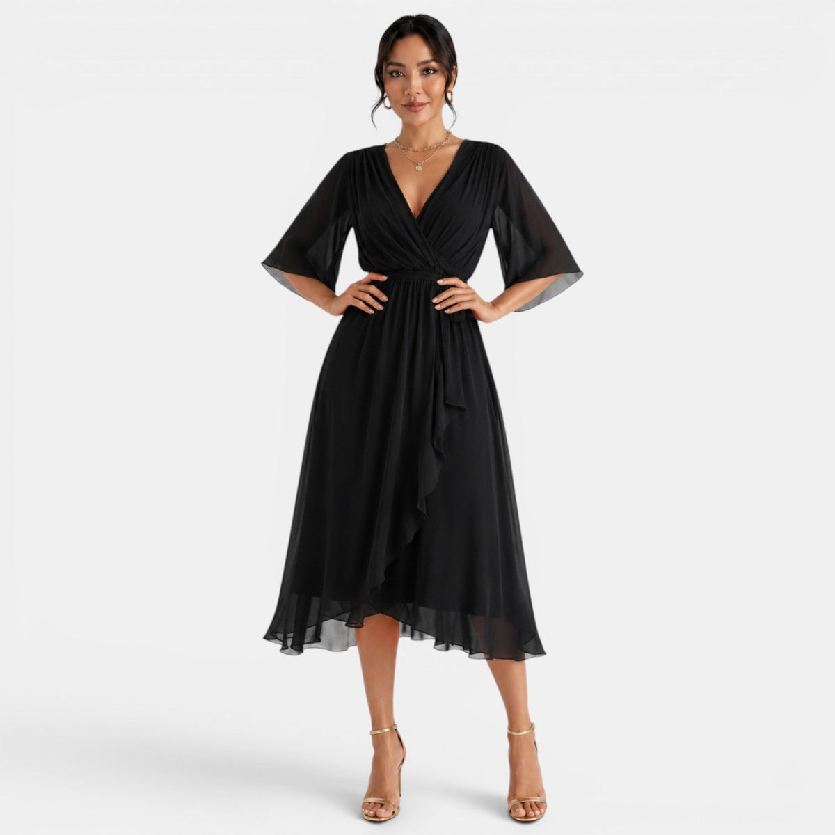 Vestido Midi Elegante Mujer