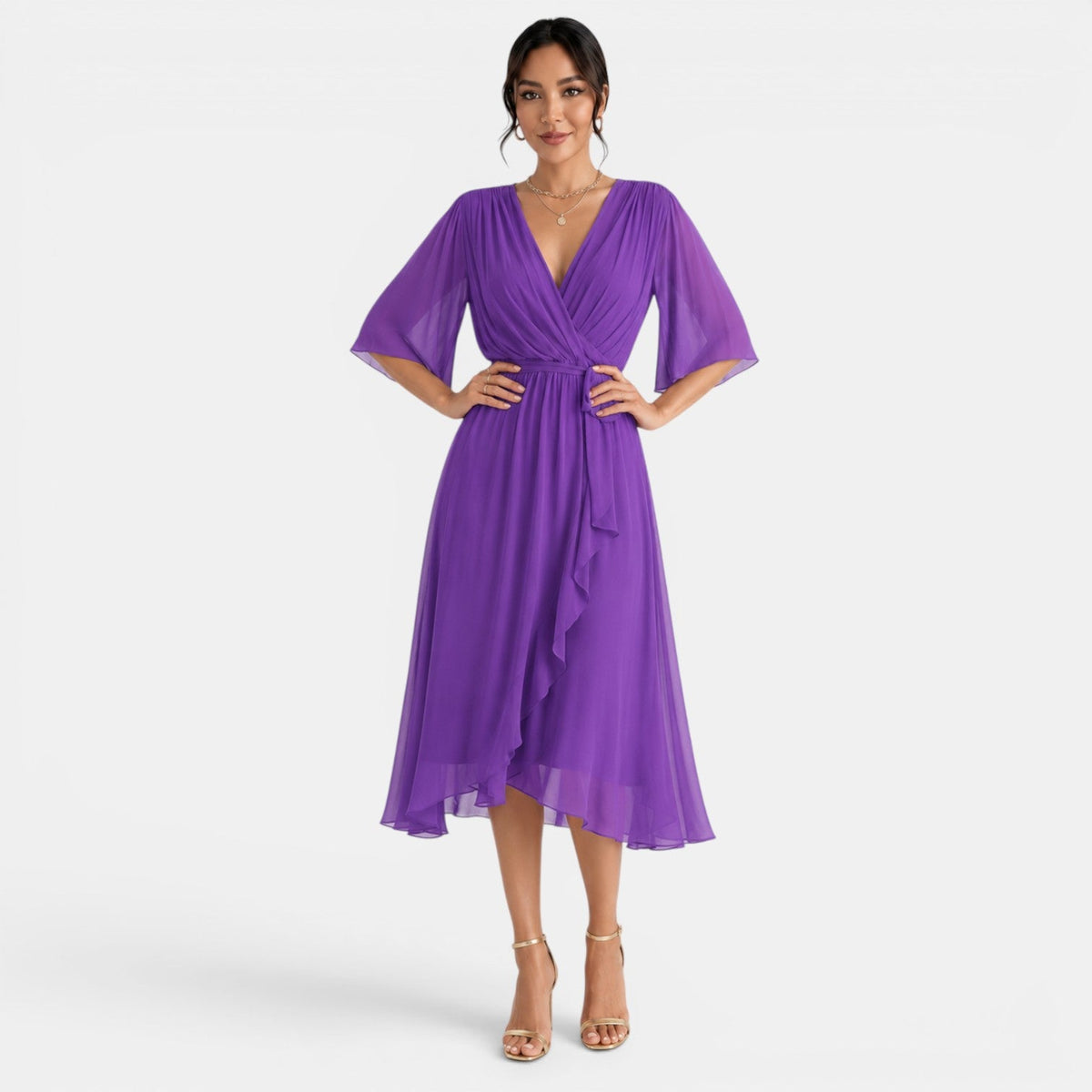 Vestido Midi Elegante Mujer