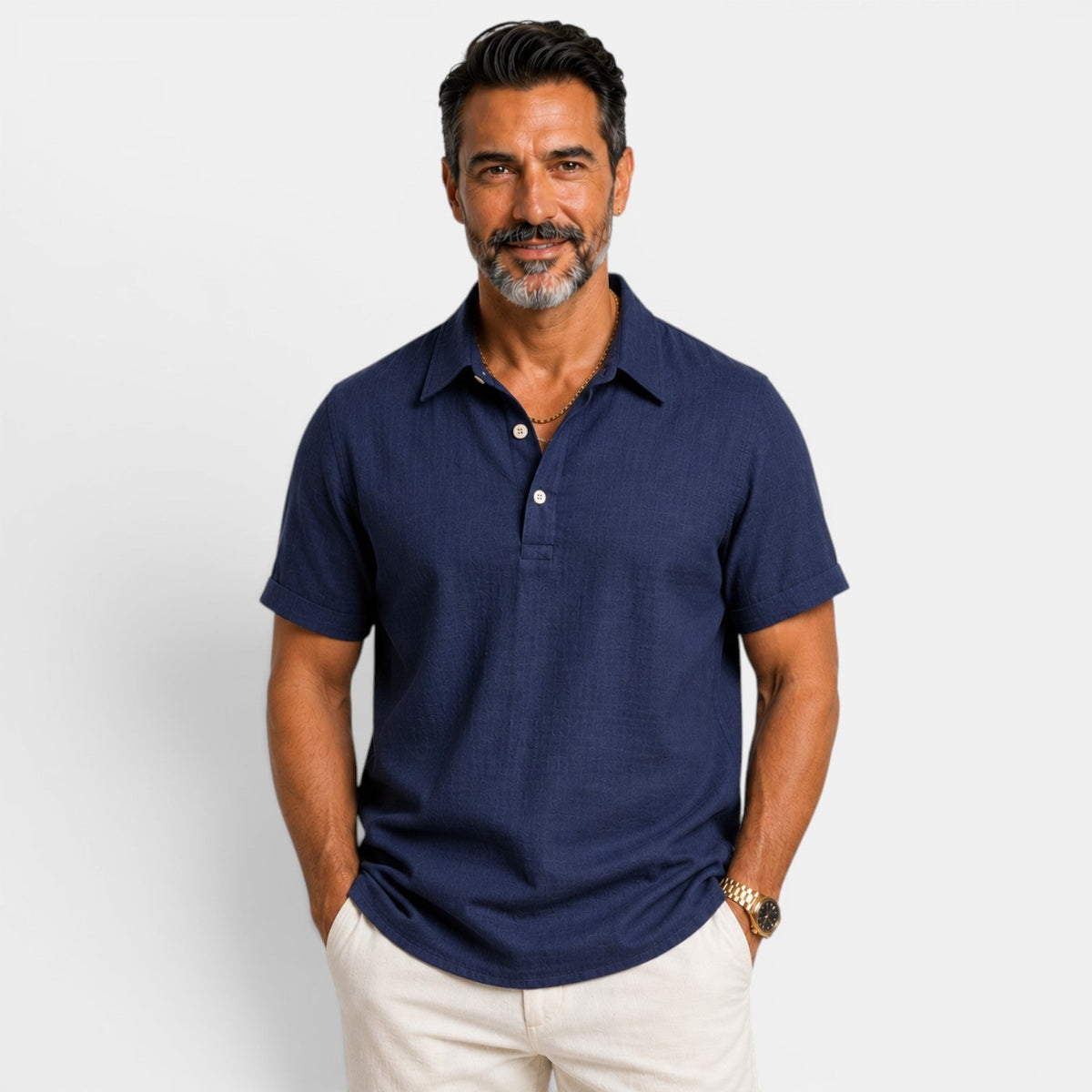 Polo Hombre Lino Casual