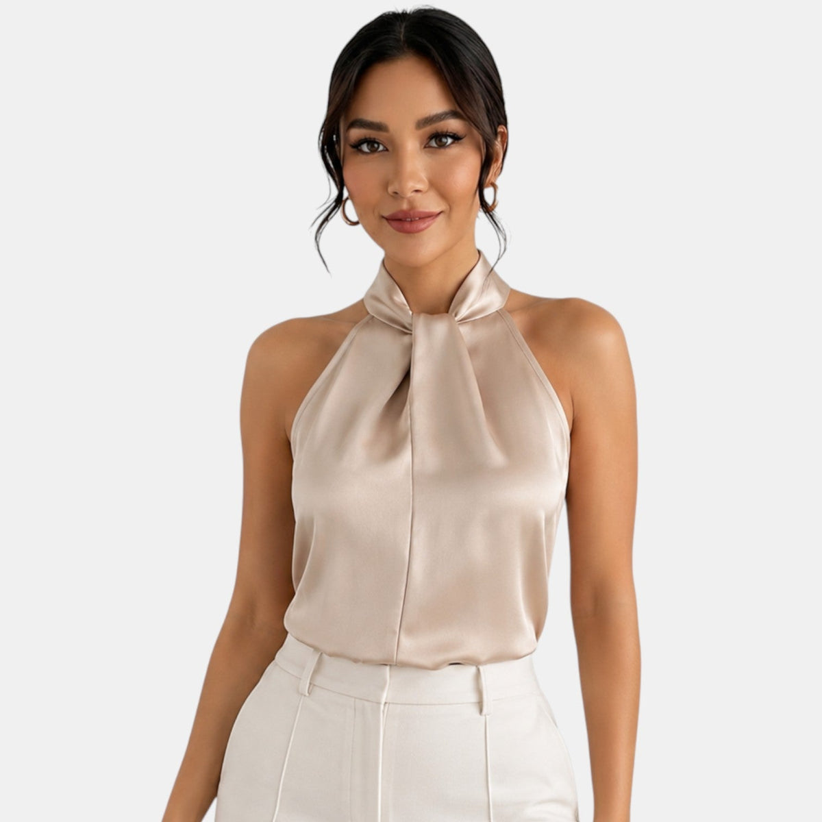 Top Satén Mujer Halter