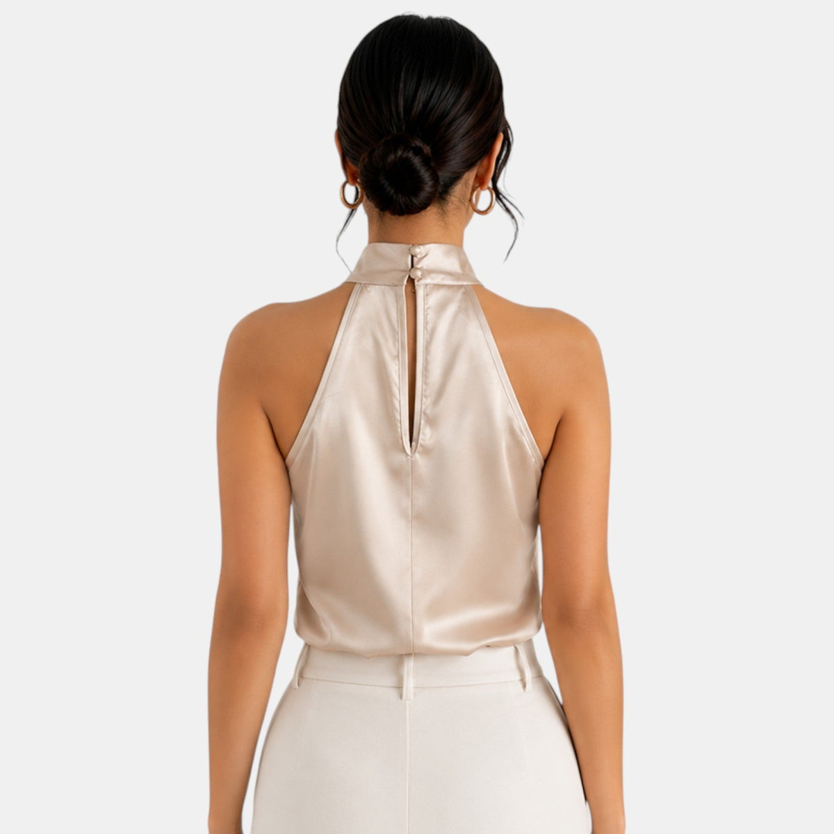 Top Satén Mujer Halter