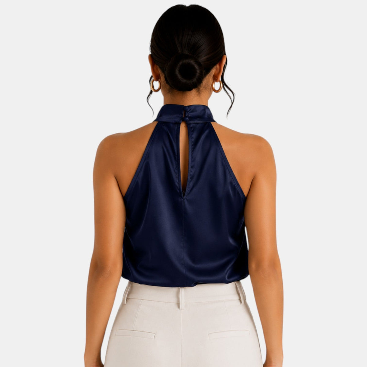 Top Satén Mujer Halter